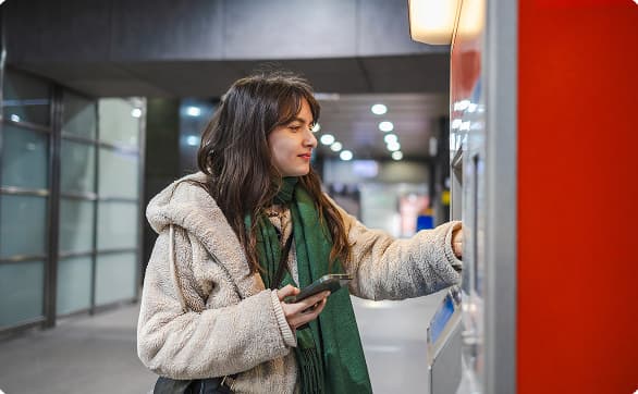 Ticket machines and information terminals at train stations and commercial facilities